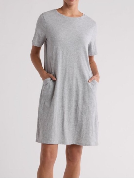 Eileen Fisher Dresses & Skirts - Eileen Fisher Organic Cotton Stripe T-Shirt Pocket Dress Women’s Sz L